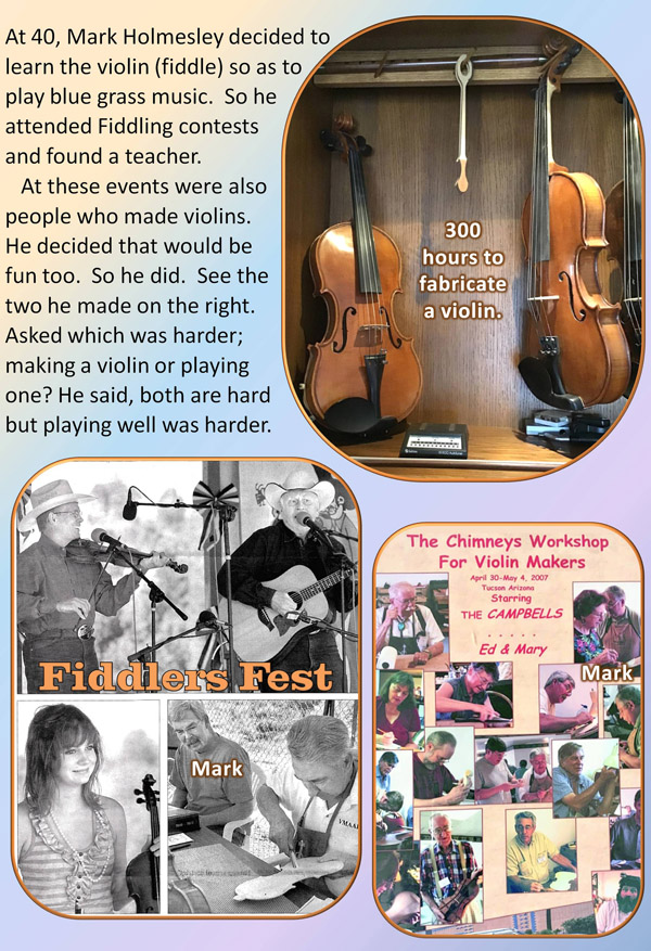 Mark Holmesley Fiddle playing and fabricating poster