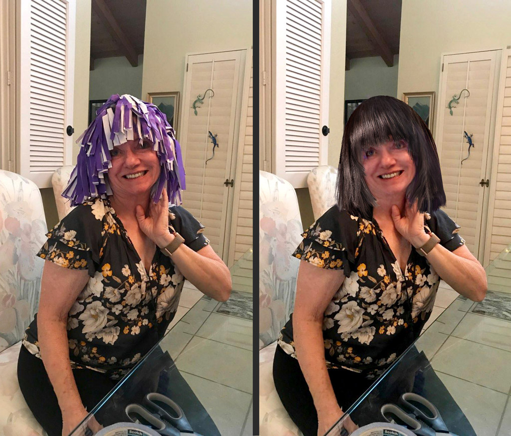 Chris with Cleopatra hairstyle