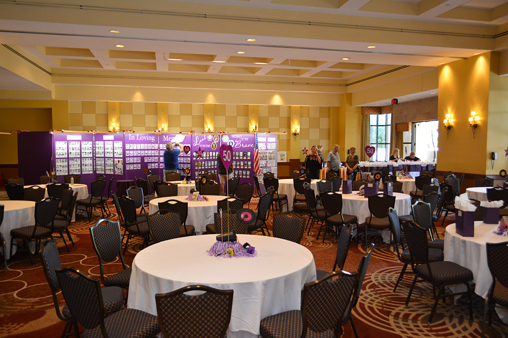 Wide shot of the banquet room