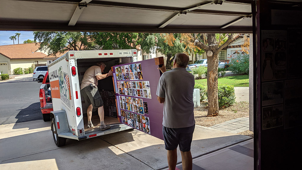 Dick and Brian loading walls into the U-haul