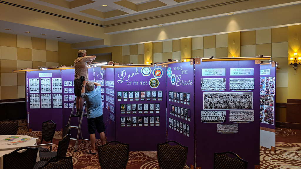 Dick and Ron working on wall