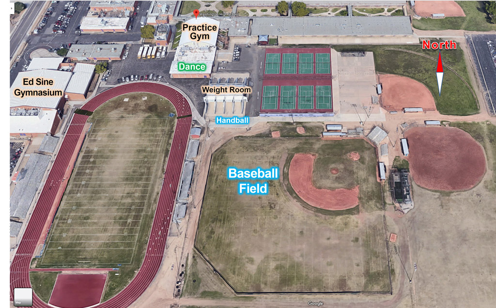 Aerial view of baseball field